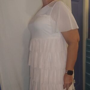 Torrid Elegant White Ruffle Mini Dress